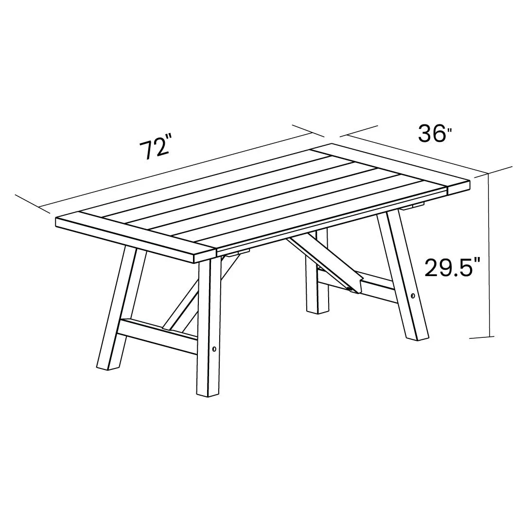 Cascais 72"  Customizable Dining Table