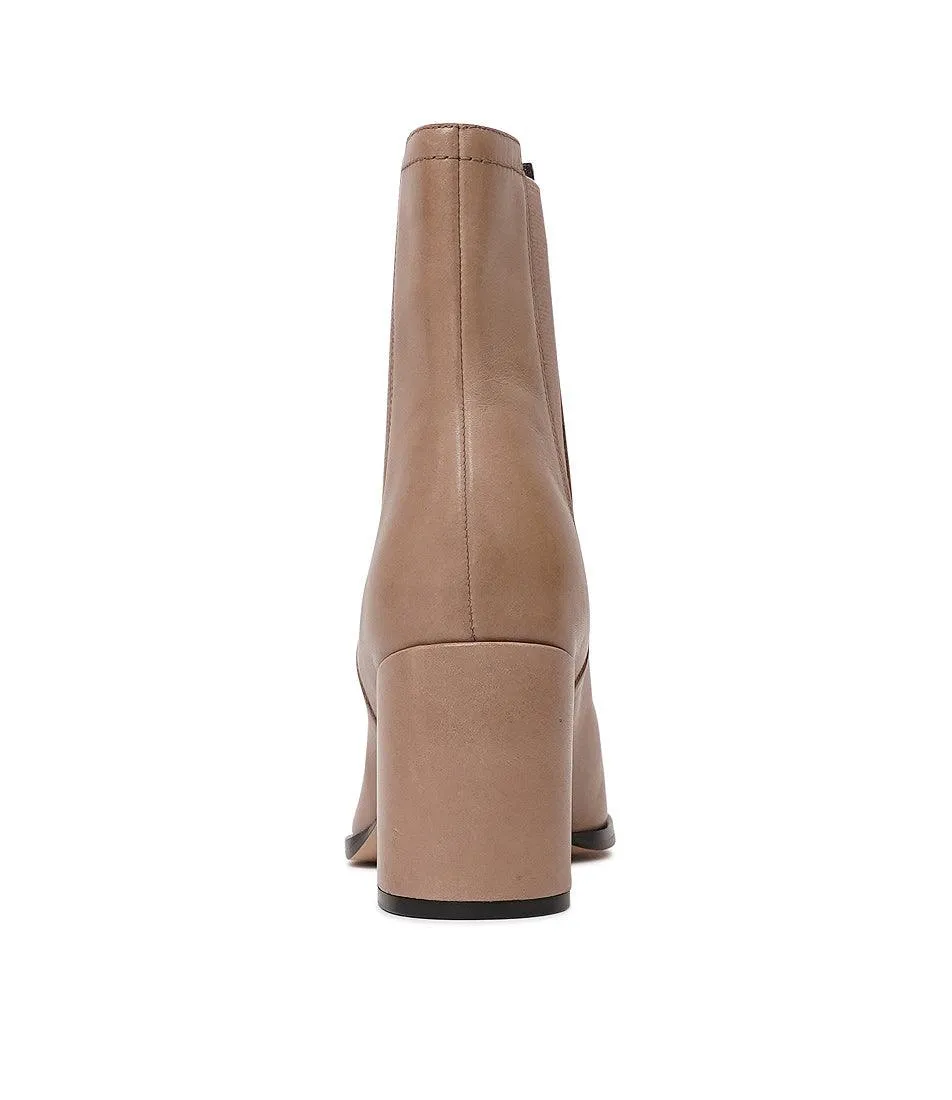 Castel Taupe Leather Chelsea Boots