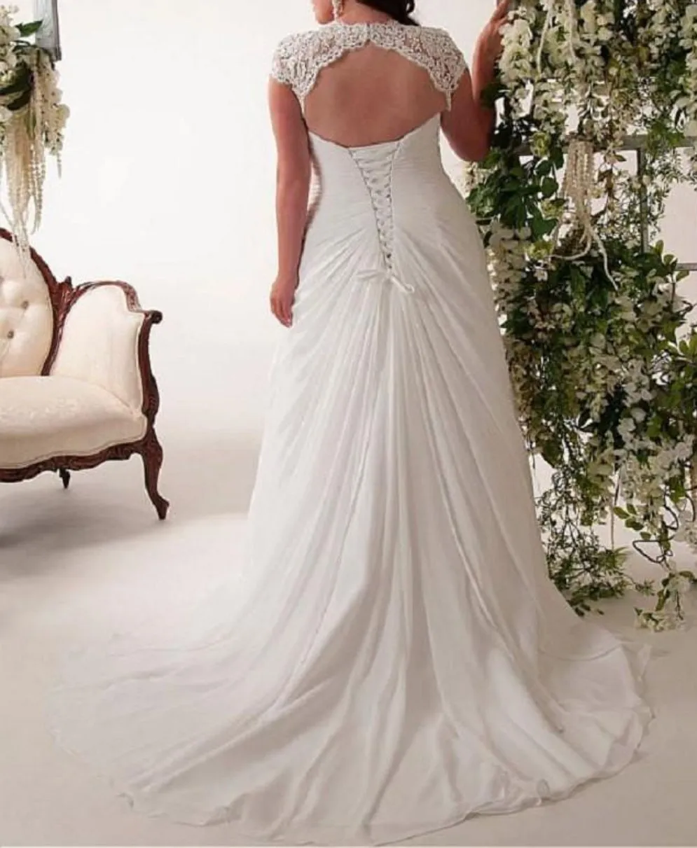 Chiffon Plus Size Beach Bridal Gown