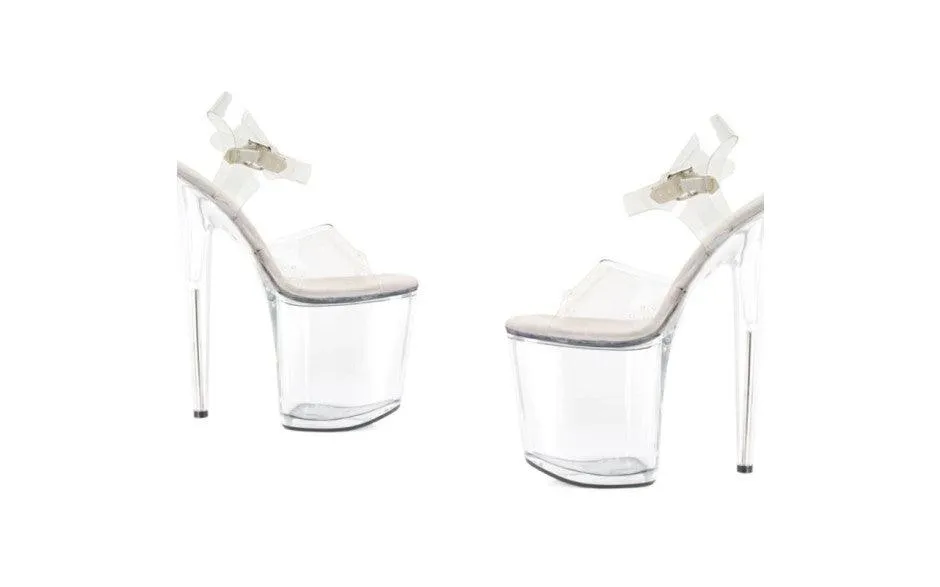 Clear Platform Sandal 8in