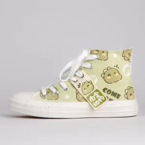 *CLEARANCE* Cheerful Dinosaur High Top Canvas Shoes - Unisex