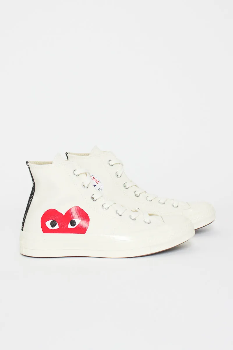 Comme Des Garçons PLAY X Chuck Taylor 1970s Hi Milk/White