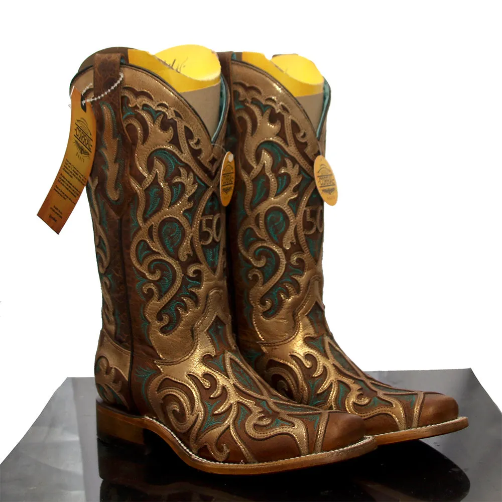 Corral Women's French's 50th Anniversary Boots - Tobacco & Golden Square Toe