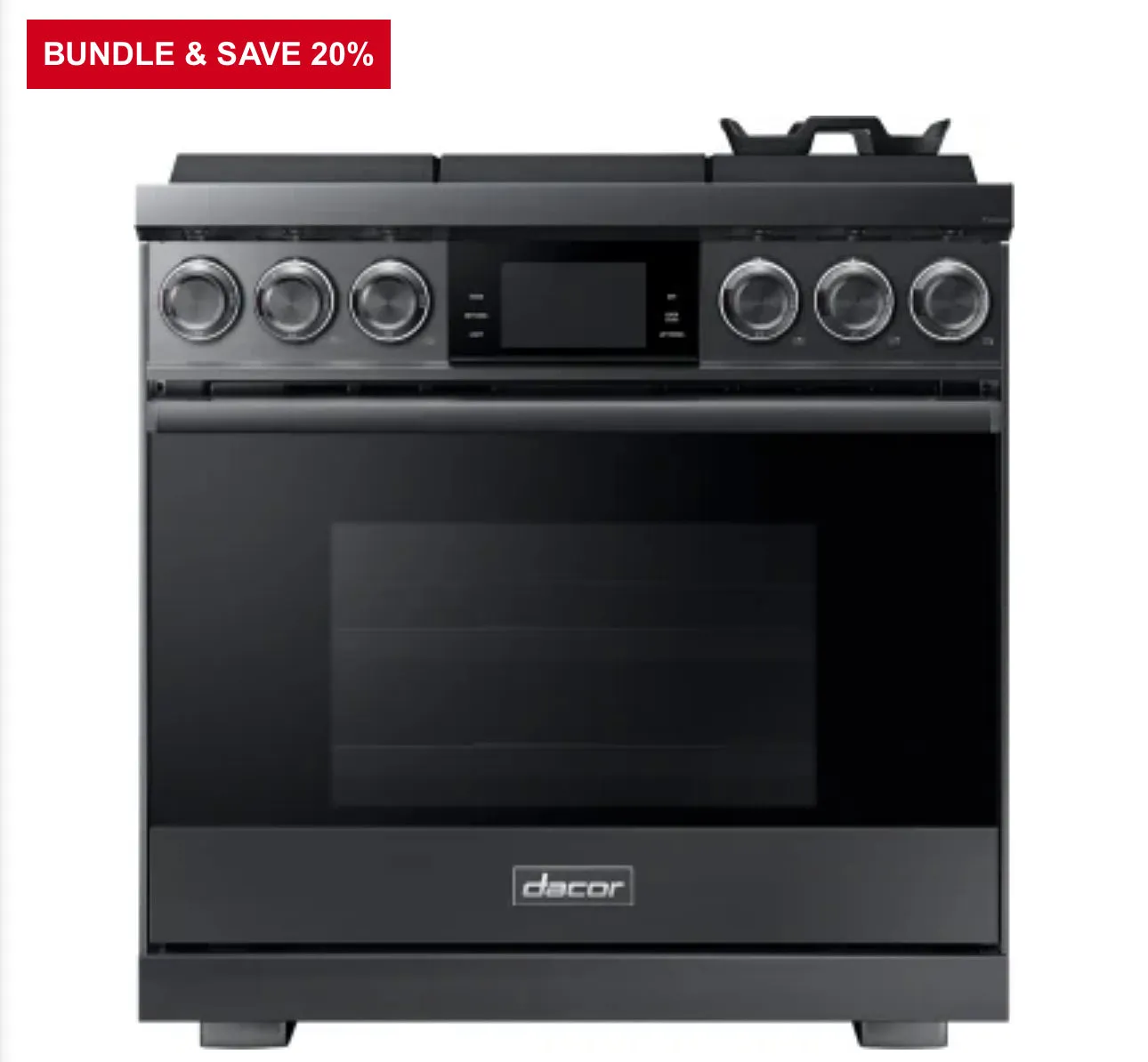 Dacor Contemporary  DOP36M96GLS
36 Inch Freestanding Professional Gas Smart Range with 6 Sealed Burners, 5.4 cu. ft. Oven Capacity, Self-Clean, and Dual-Stack Burners: Silver Stainless