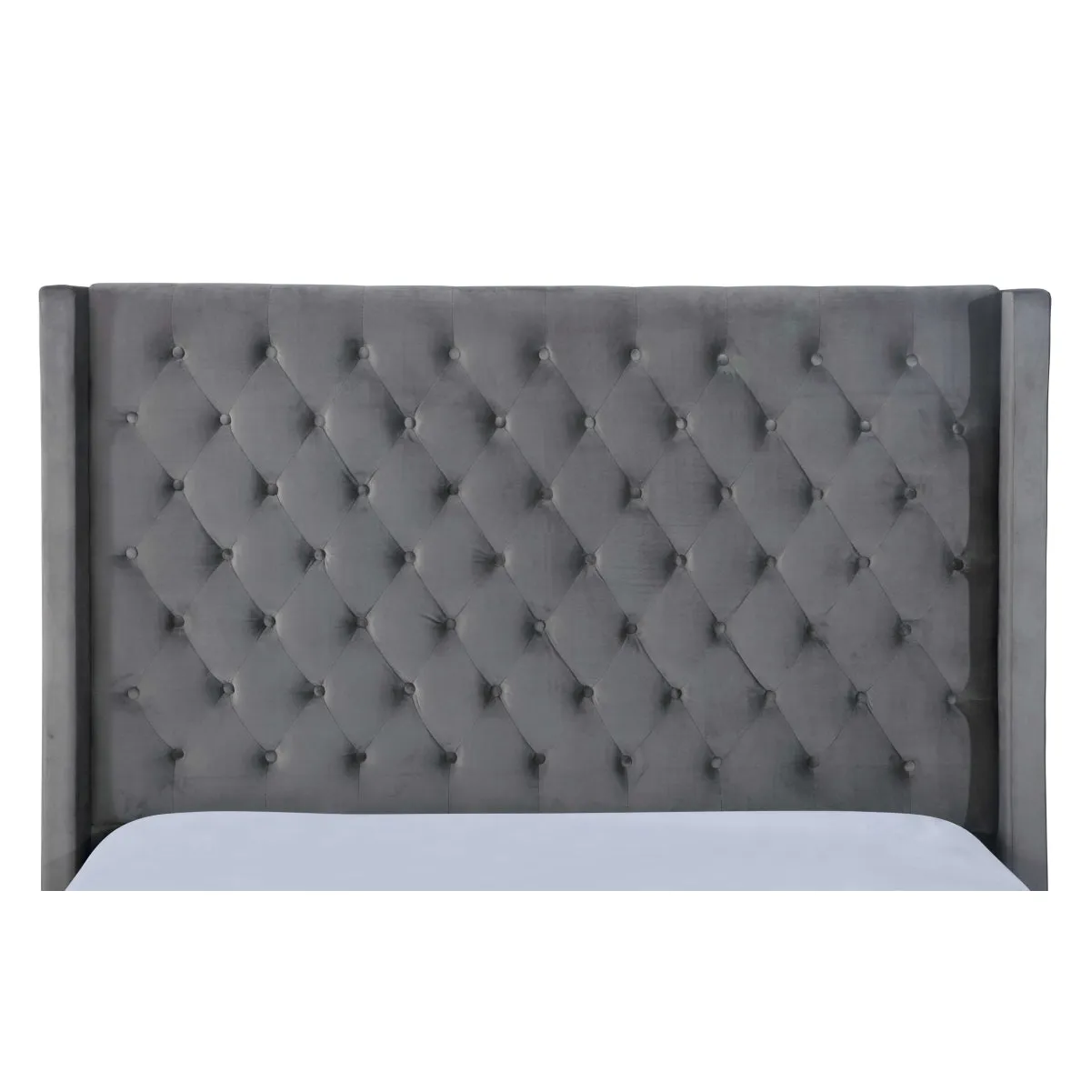 Deirdre Diamond-Quilted Winged Queen Bed