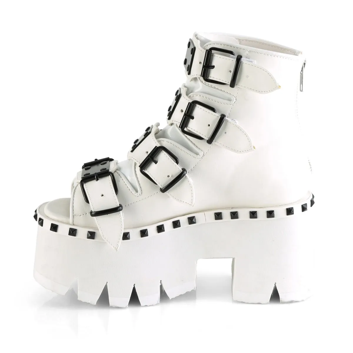 Demonia ASHES-70 | White Vegan Leather Sandals