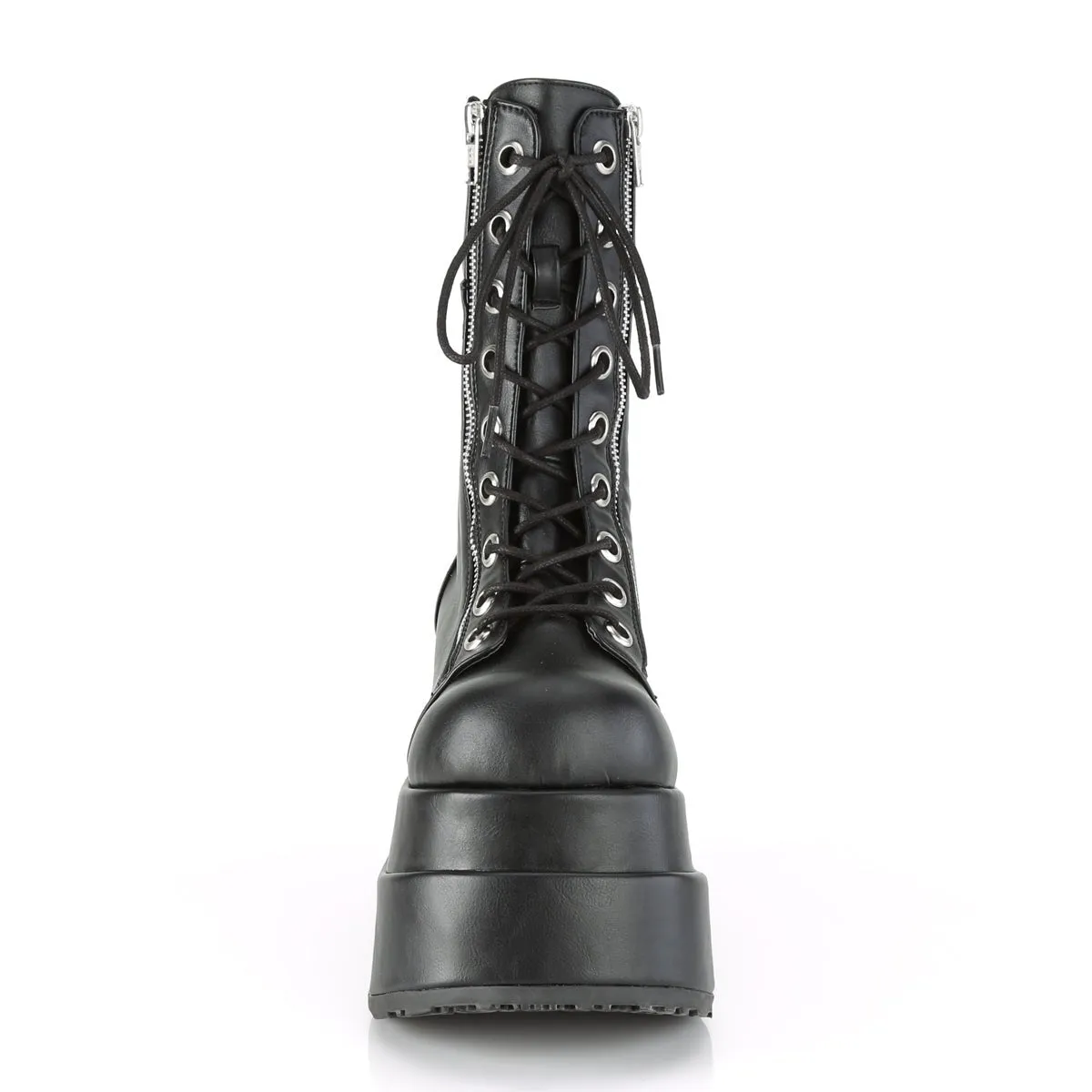 Demonia BEAR-265 | Black Vegan Leather Mid-Calf Boots