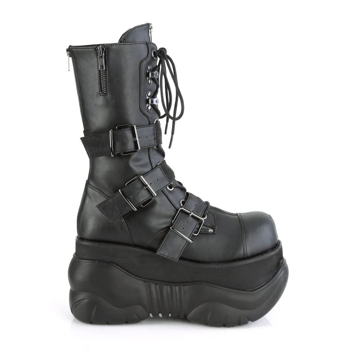 Demonia BOXER-230 | Black Vegan Leather Unisex Boots