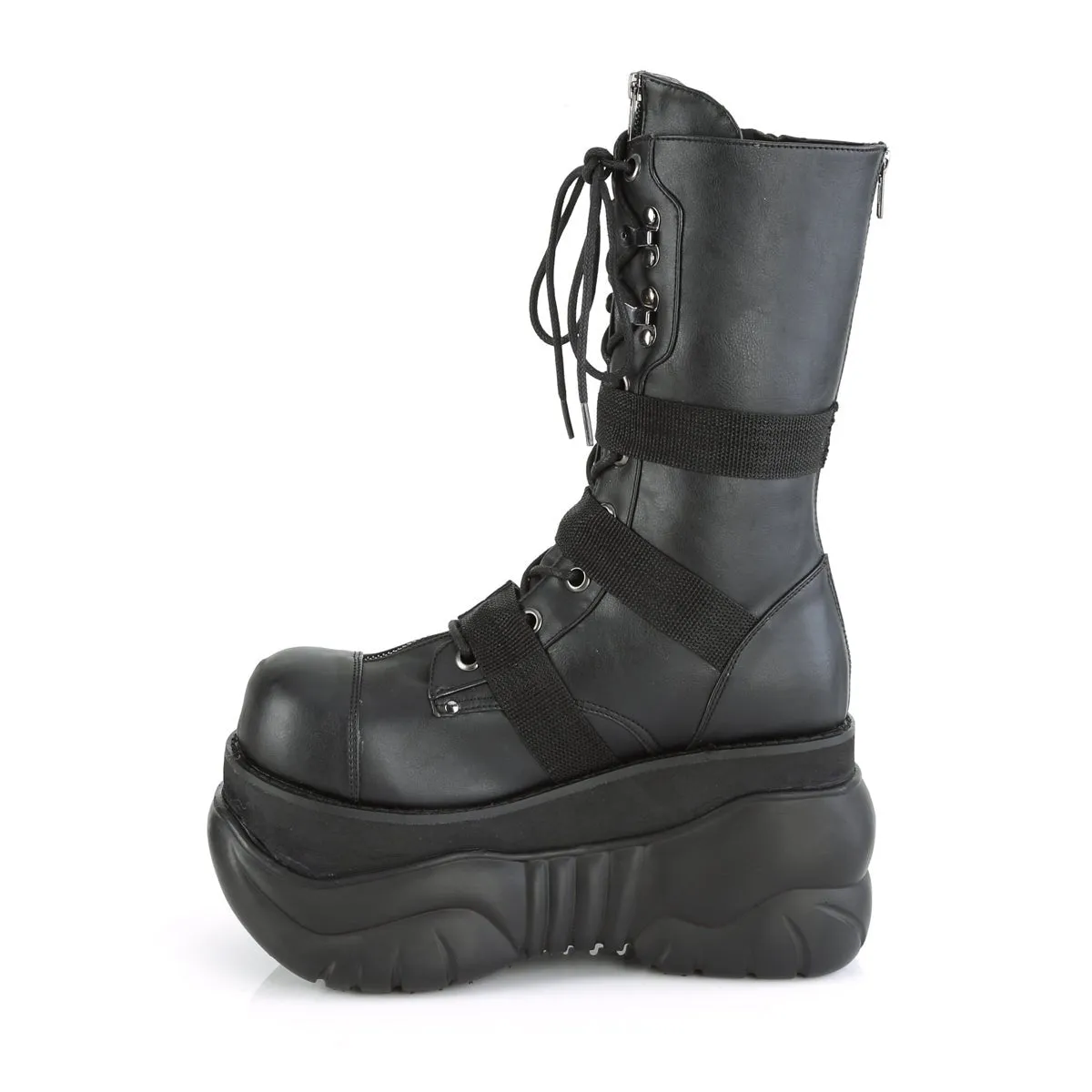 Demonia BOXER-230 | Black Vegan Leather Unisex Boots