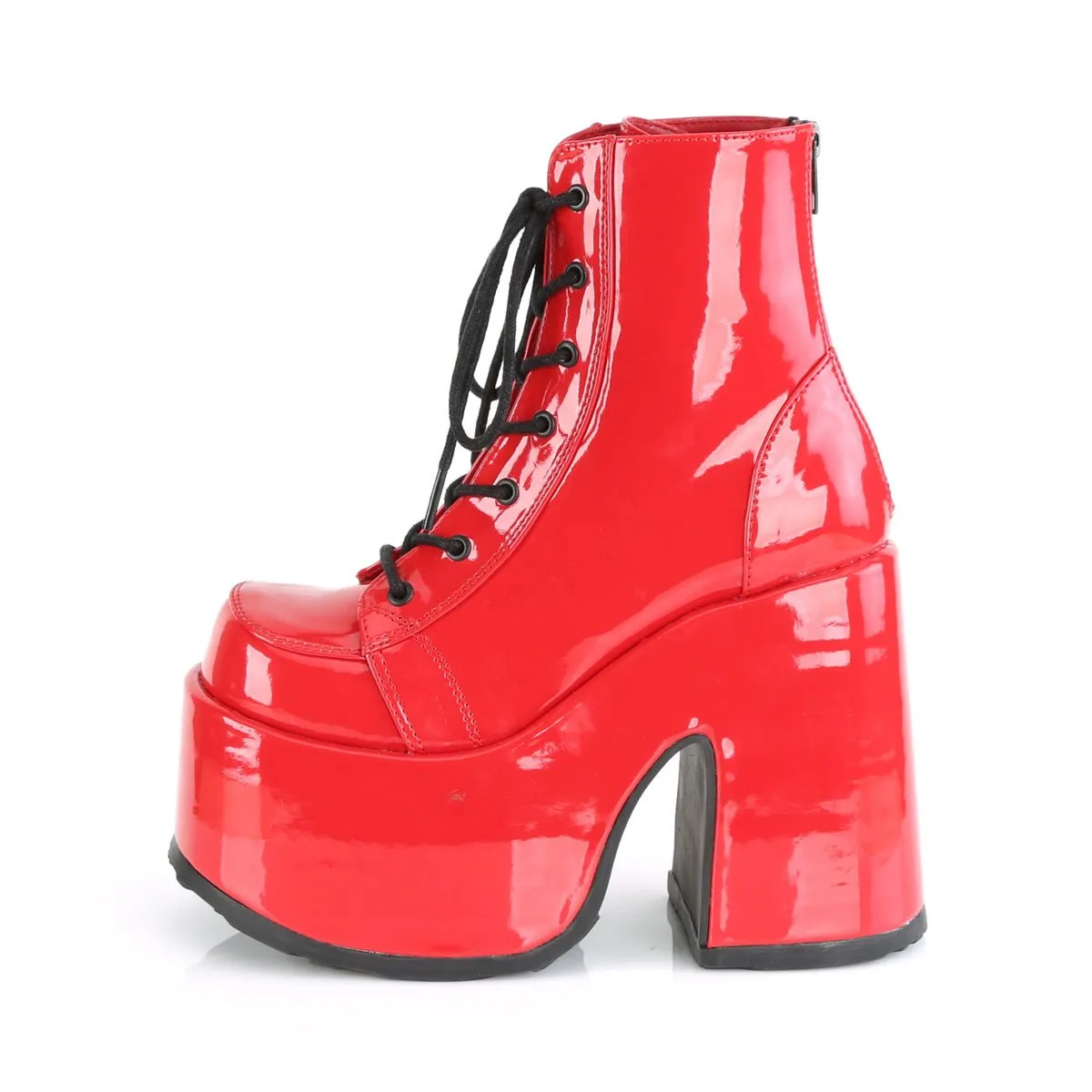 Demonia CAMEL-203 | Red Patent Leather Ankle Boots