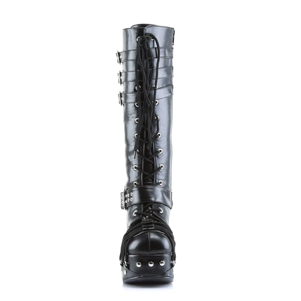 Demonia CHARADE-206 | Black Vegan Leather Mid-Calf Boots