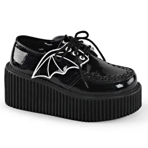 Demonia CREEPER-205 | Black Glitter Vinyl Creepers