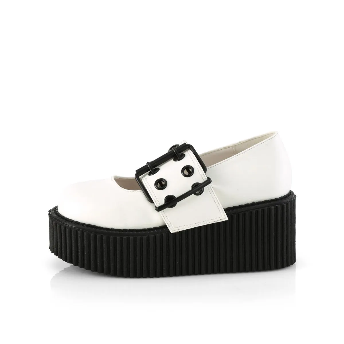 Demonia CREEPER-230 | White Vegan Leather Creepers