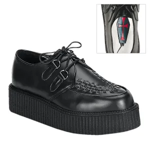 Demonia CREEPER-402 | Black Leather Unisex Creepers