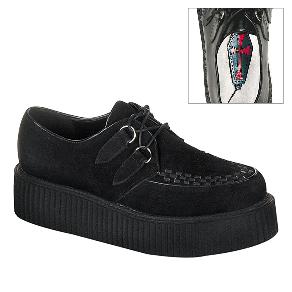 Demonia CREEPER-402S | Black Suede Unisex Creepers