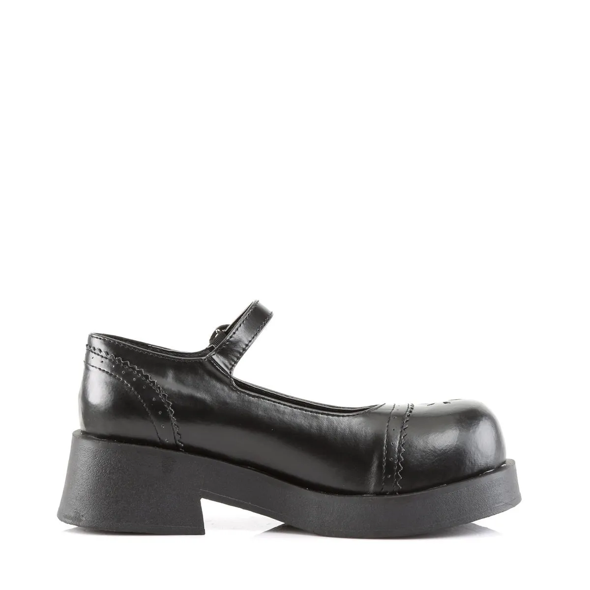 Demonia CRUX-07 | Black Vegan Leather Mary Janes