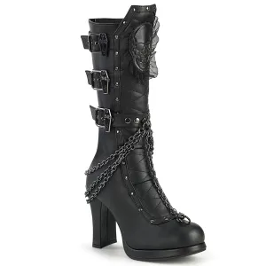 Demonia CRYPTO-67 | Black Vegan Leather Mid-Calf Boots