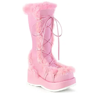 Demonia CUBBY-311 | Baby Pink  Vegan Leather Mid-Calf Boots