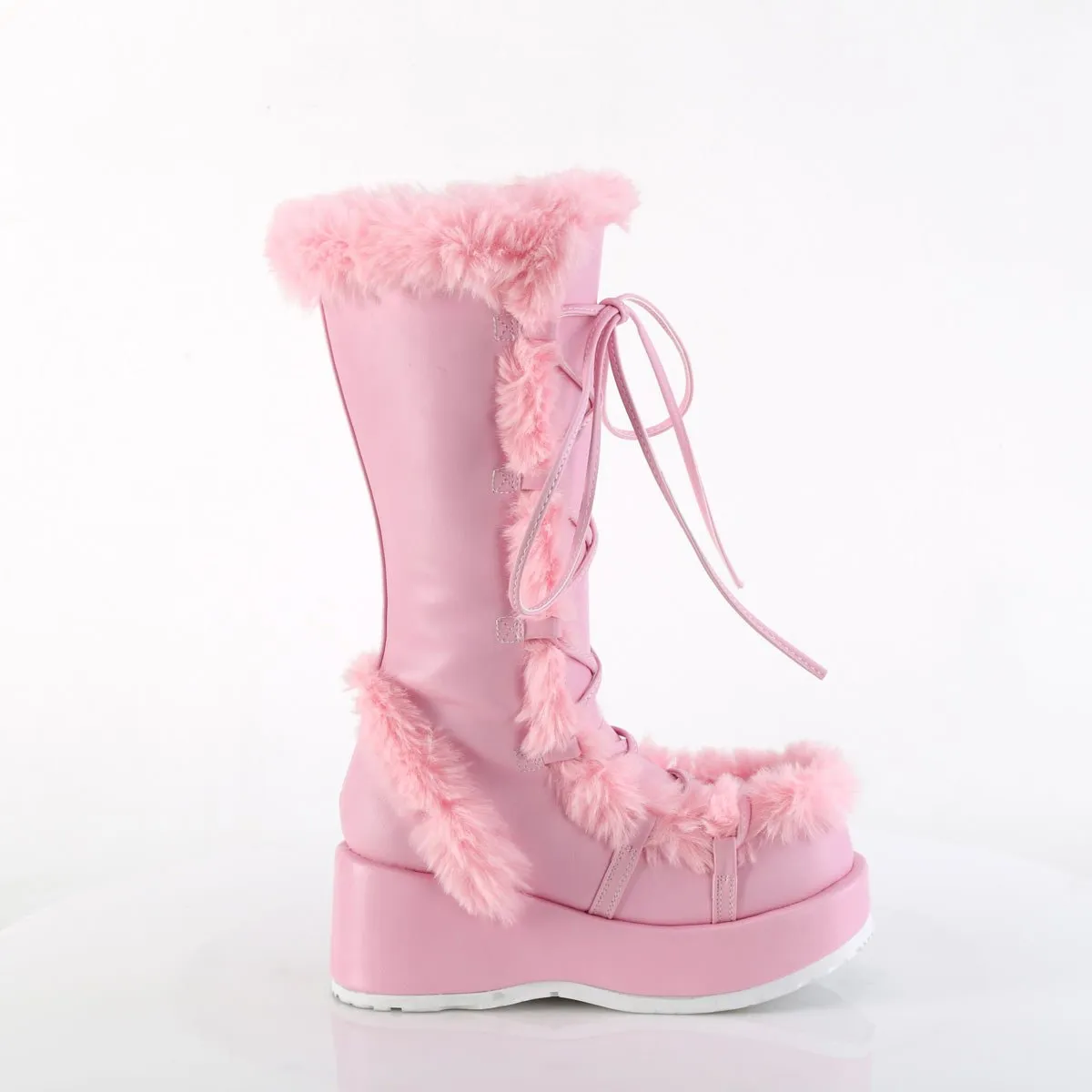 Demonia CUBBY-311 | Baby Pink  Vegan Leather Mid-Calf Boots