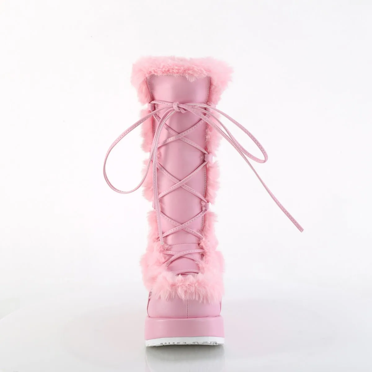 Demonia CUBBY-311 | Baby Pink  Vegan Leather Mid-Calf Boots