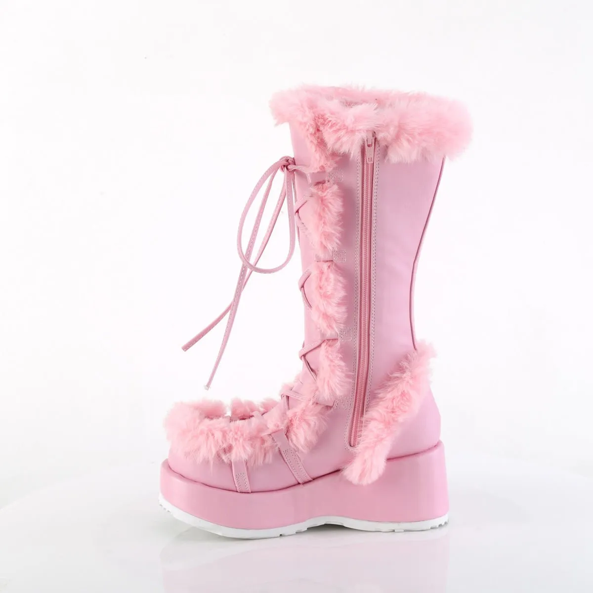 Demonia CUBBY-311 | Baby Pink  Vegan Leather Mid-Calf Boots