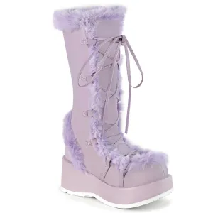 Demonia CUBBY-311 | Lavender Vegan Leather Mid-Calf Boots