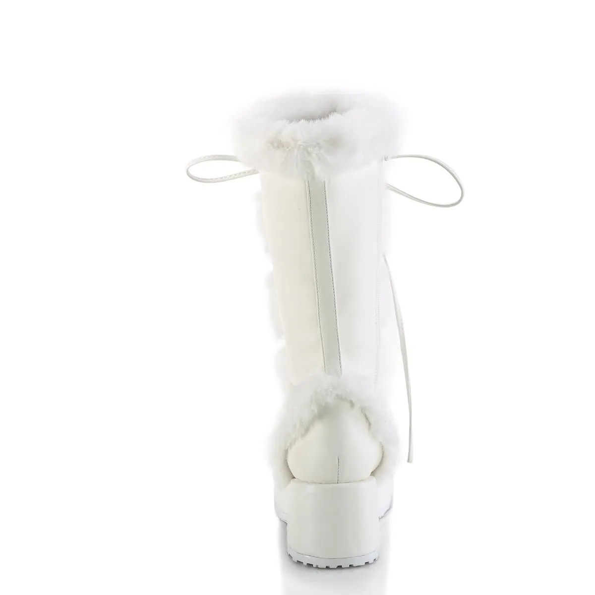 Demonia CUBBY-311 | White Vegan Leather Mid-Calf Boots