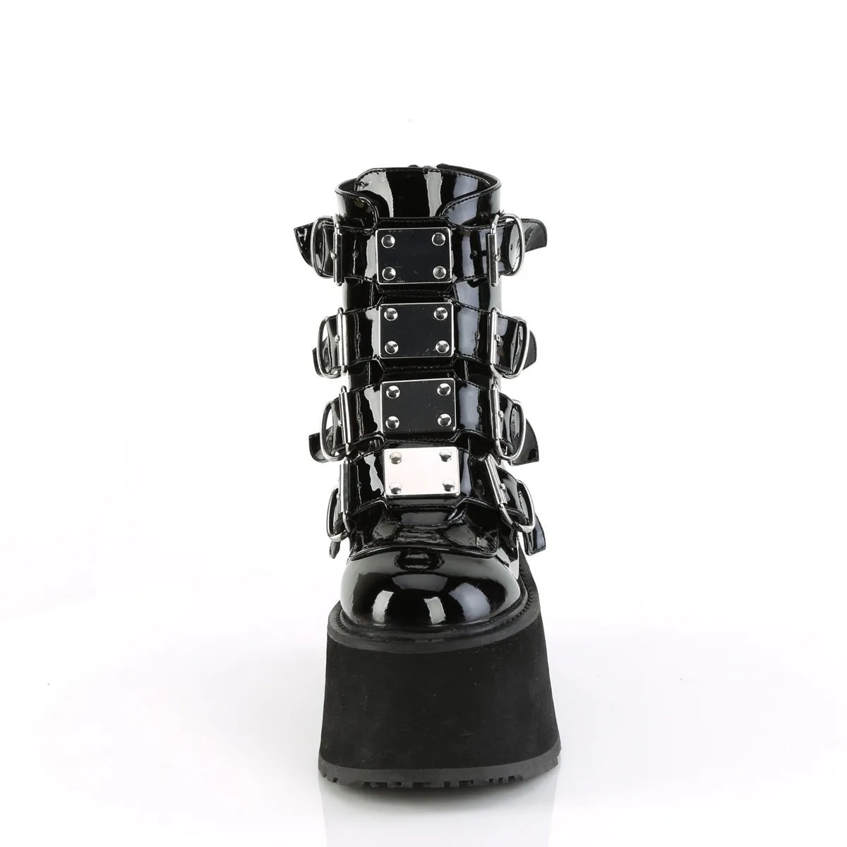 Demonia DAMNED-105 | Black Patent Leather Ankle Boots