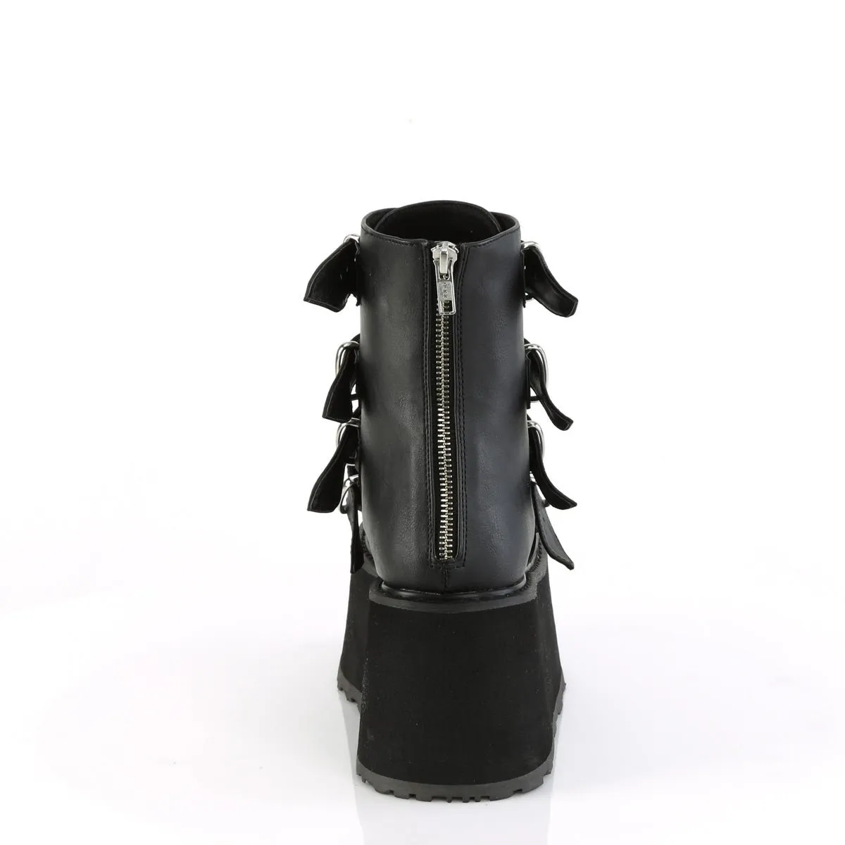 Demonia DAMNED-105 | Black Vegan Leather Ankle Boots