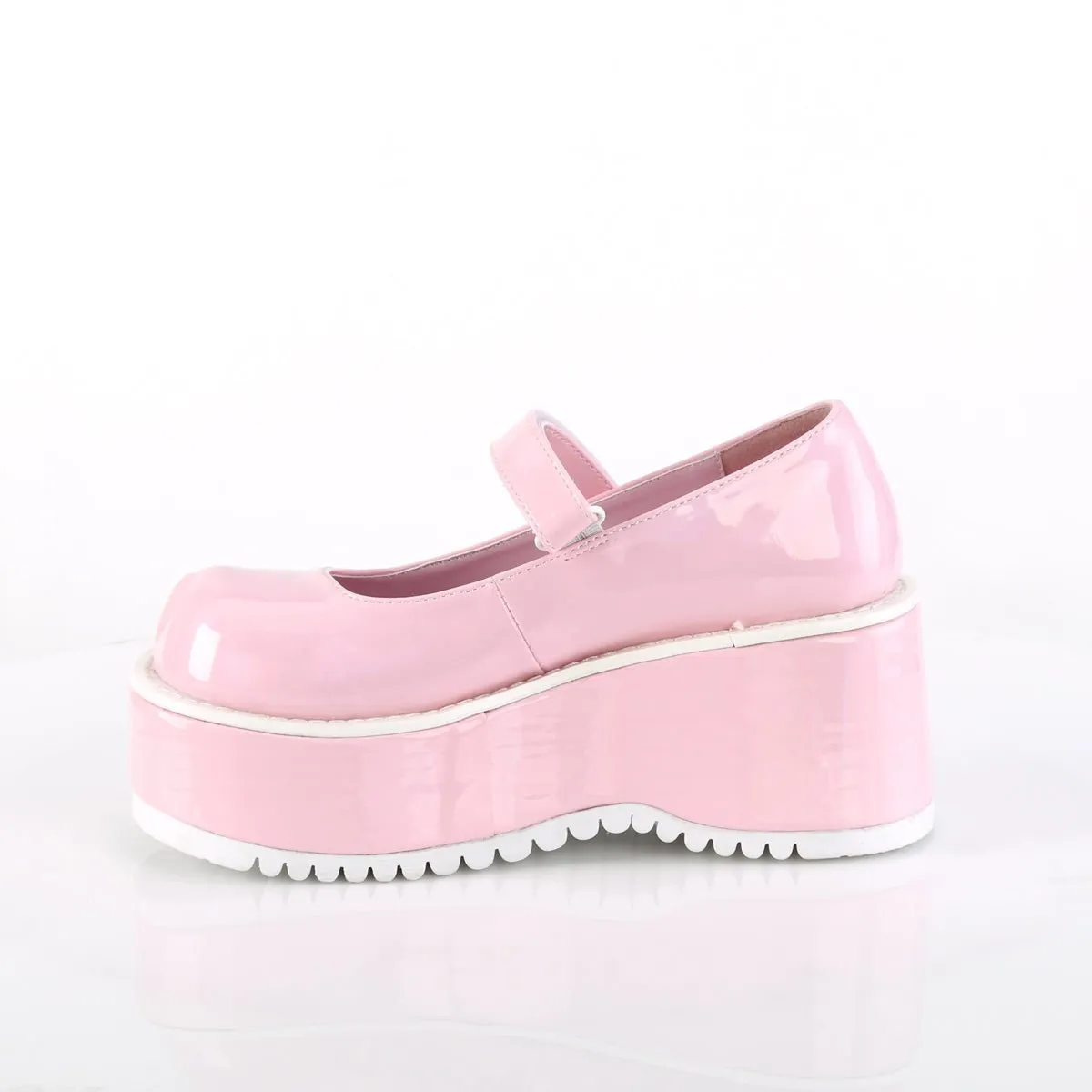 Demonia DOLLIE-01 | Baby Pink Hologram Patent Mary Janes