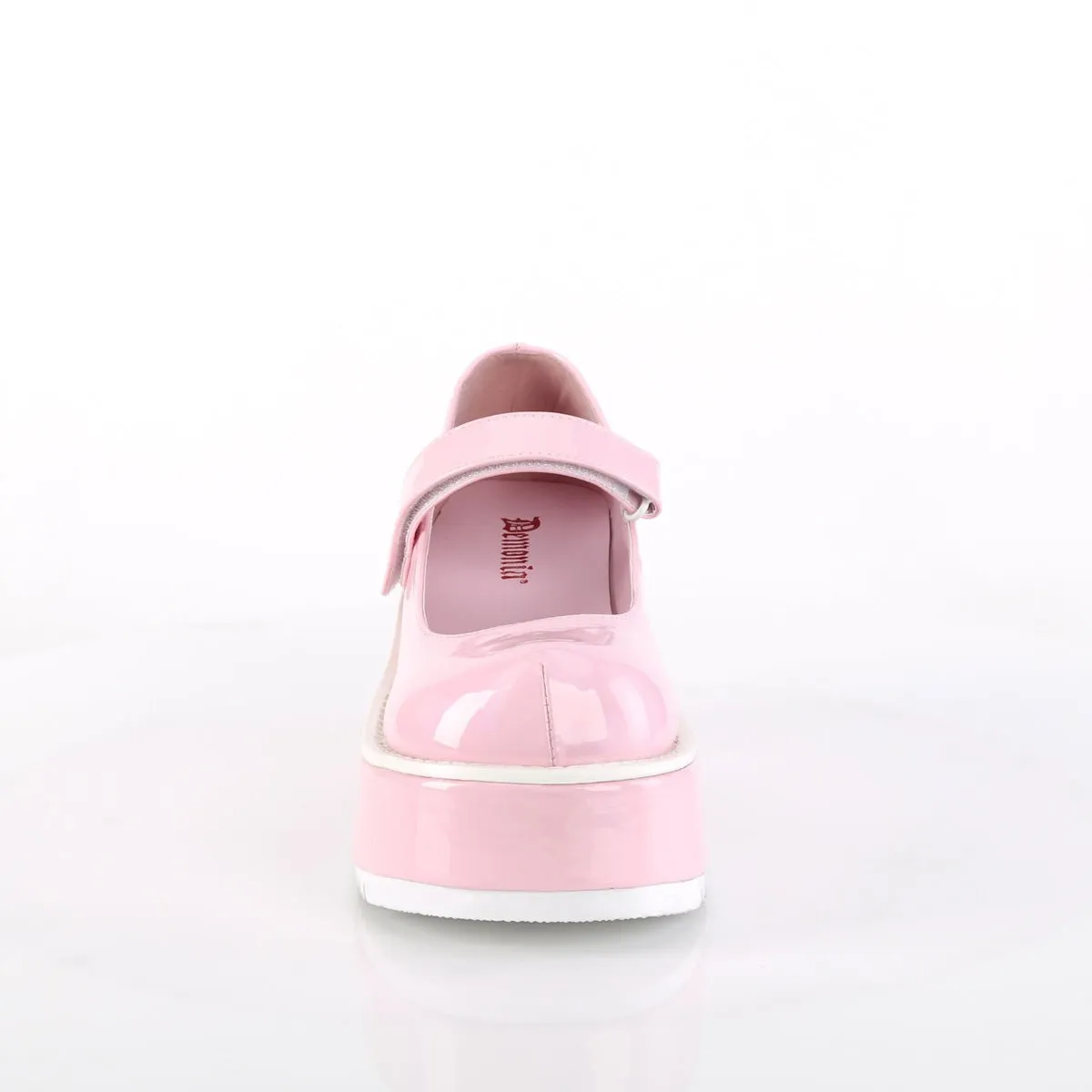 Demonia DOLLIE-01 | Baby Pink Hologram Patent Mary Janes