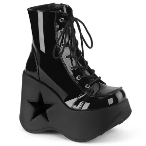 Demonia DYNAMITE-106 | Black Patent Leather Ankle Boots