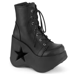 Demonia DYNAMITE-106 | Black Vegan Leather Ankle Boots