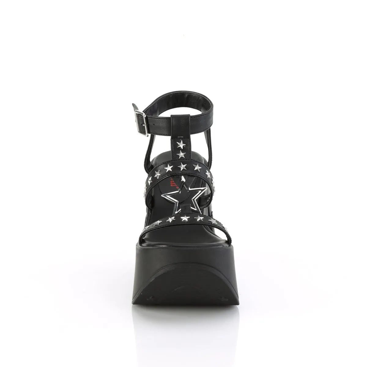 Demonia DYNAMITE-12 | Black Vegan Leather Sandals