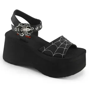 Demonia FUNN-10 | Black Vegan Leather Sandals