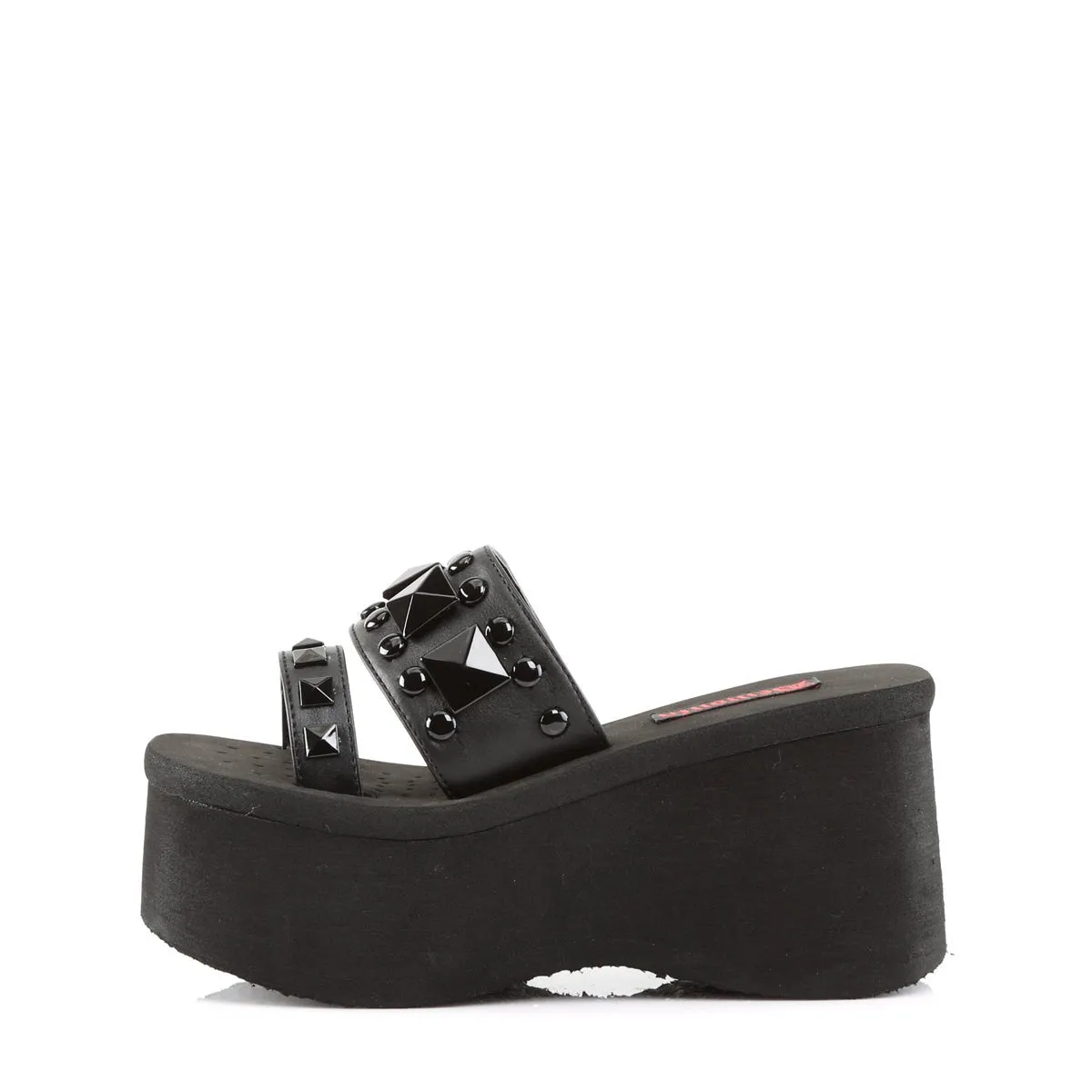 Demonia FUNN-18 | Black Vegan Leather Sandals