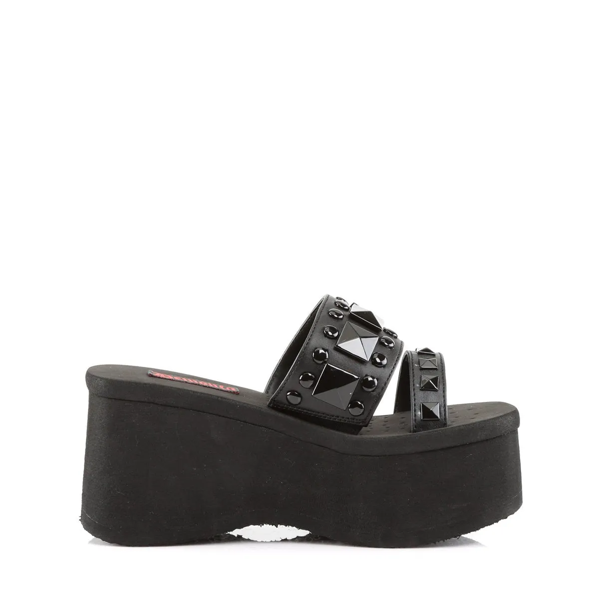 Demonia FUNN-18 | Black Vegan Leather Sandals