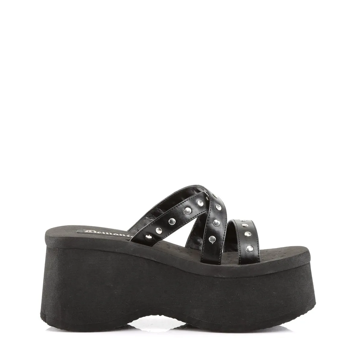 Demonia FUNN-19 | Black Vegan Leather Sandals