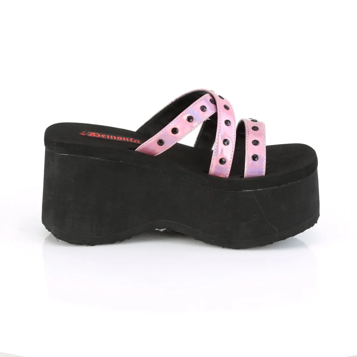 Demonia FUNN-19 | Pink Hologram Sandals