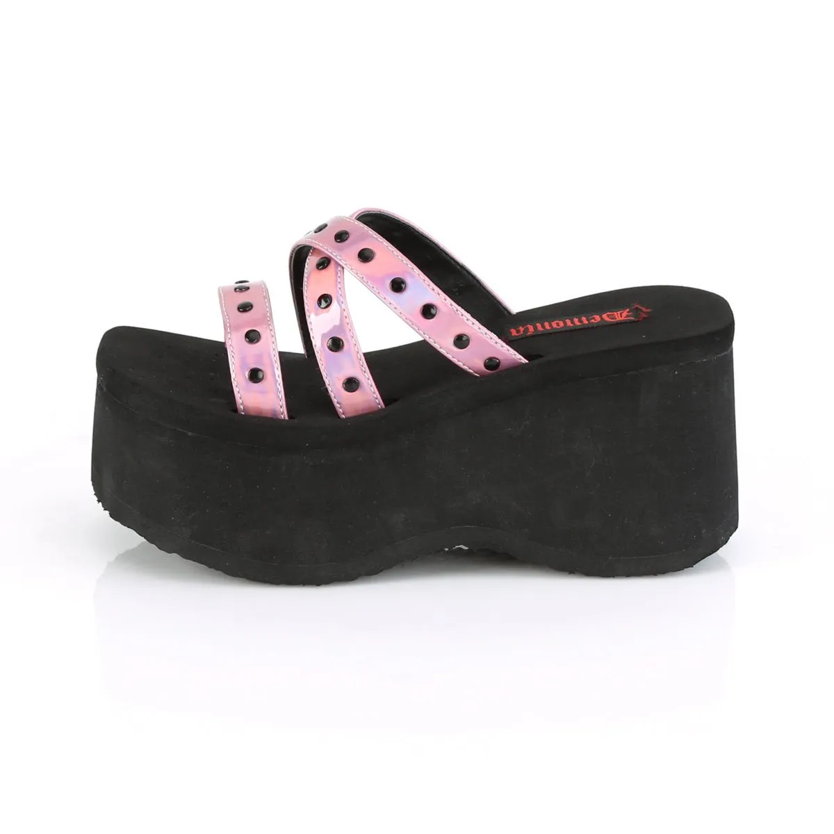 Demonia FUNN-19 | Pink Hologram Sandals