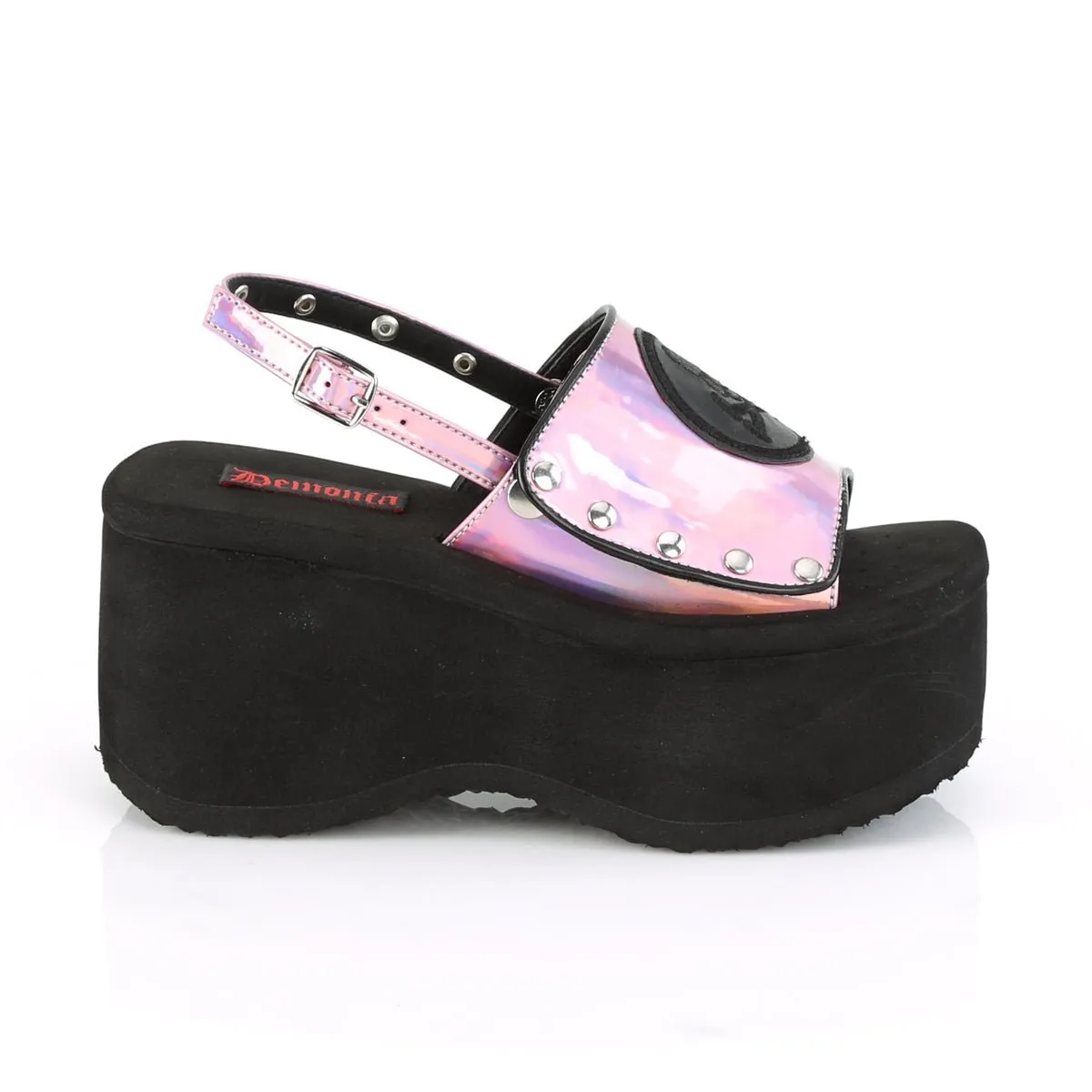 Demonia FUNN-32 | Pink Hologram Sandals