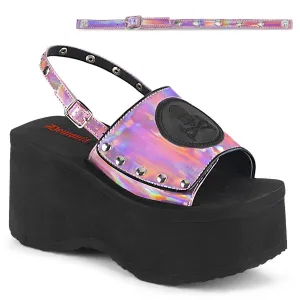 Demonia FUNN-32 | Pink Hologram Sandals