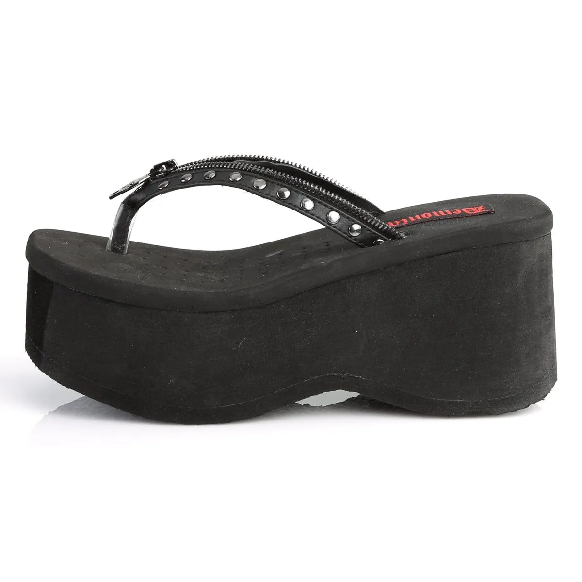 Demonia FUNN-33 | Black Vegan Leather Sandals