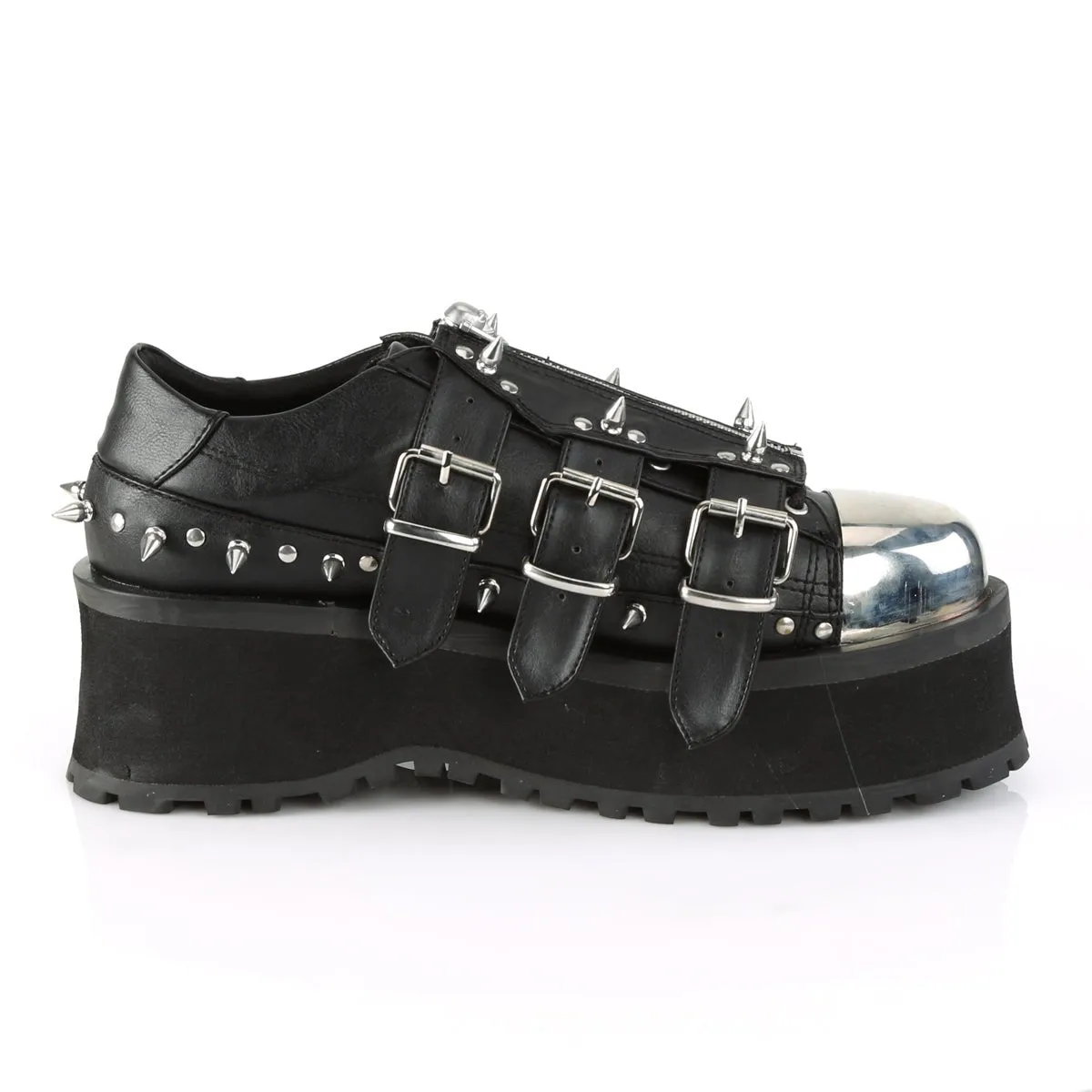 Demonia GRAVEDIGGER-03 | Black Vegan Leather Unisex Shoes