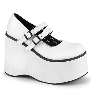 Demonia KERA-08 | White Vegan Leather Mary Janes