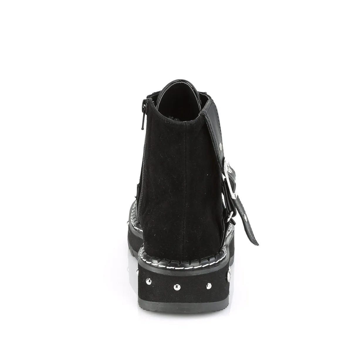 Demonia LILITH-278 | Black Vegan Leather & Suede Ankle Boots