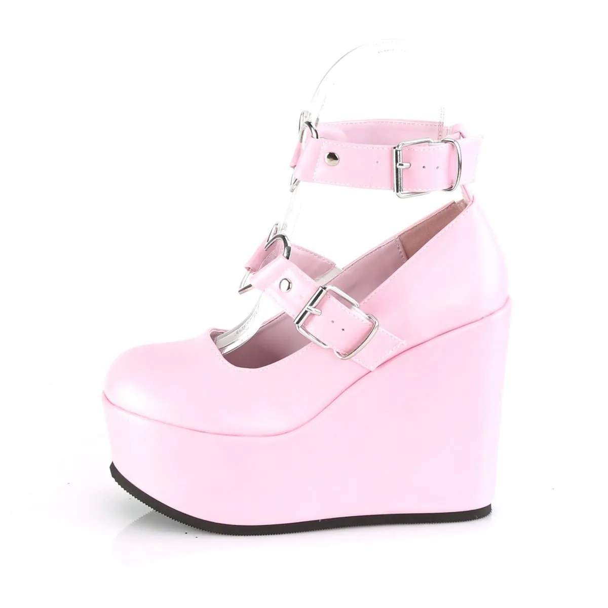 Demonia POISON-99-2 | Pink Vegan Leather Mary Janes