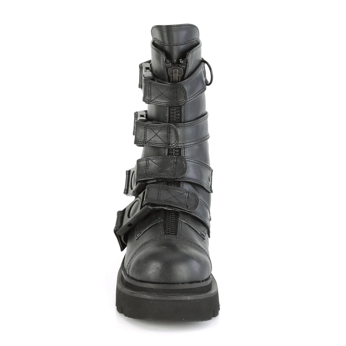 Demonia RENEGADE-55 | Black Vegan Leather Mid-Calf Boots