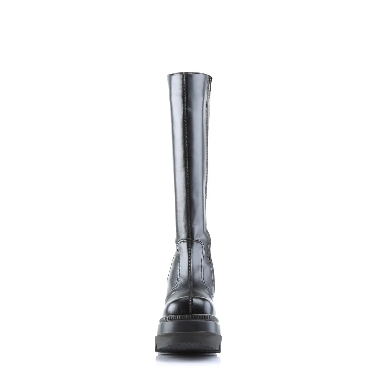 Demonia SHAKER-100 | Black Vegan Leather Knee High Boots