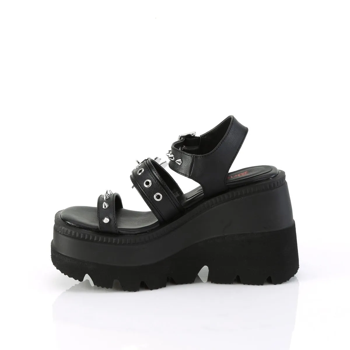 Demonia SHAKER-13 | Black Vegan Leather Sandals